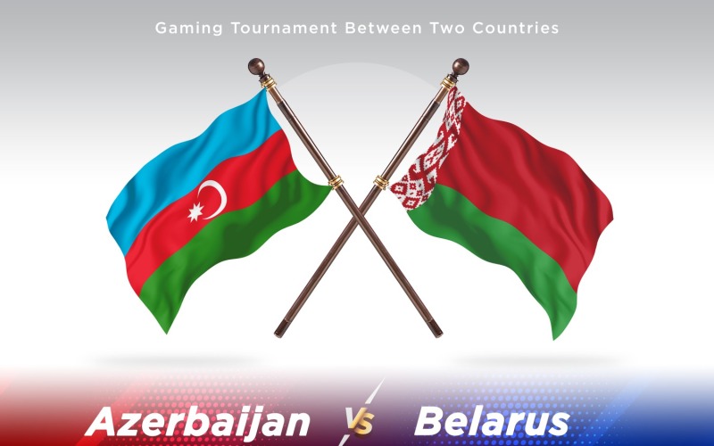 Azerbeidzjan versus Wit-Rusland Two Flags