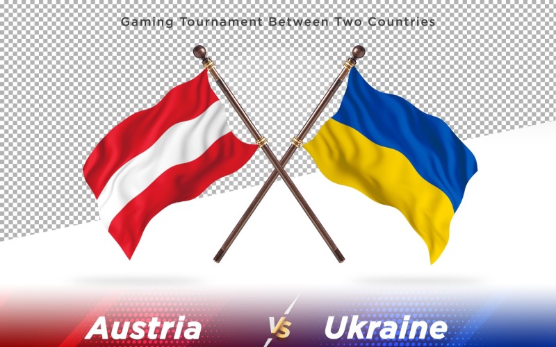 Oostenrijk versus Oekraïne Two Flags