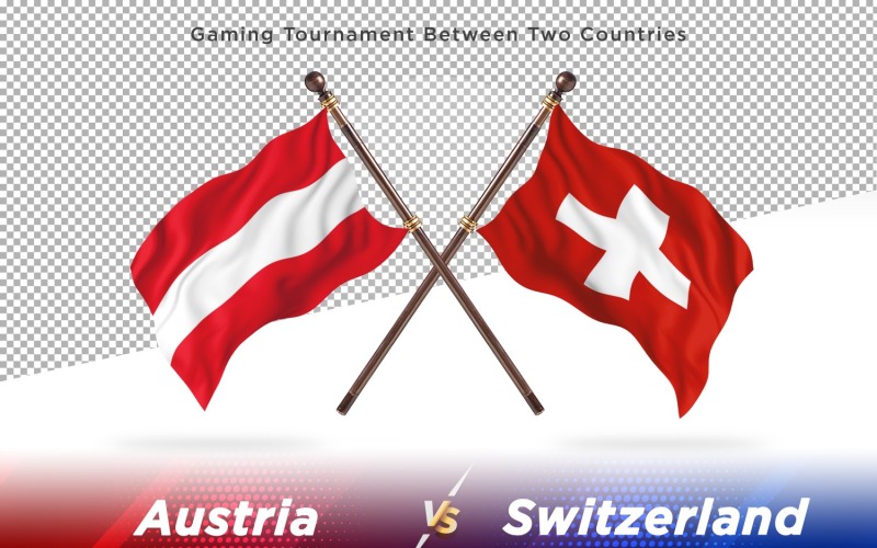 Österrike kontra Schweiz Två flaggor