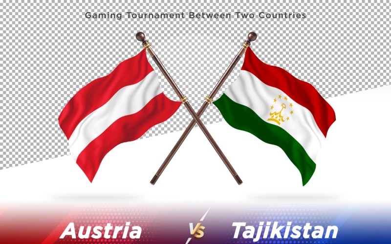 Österrike kontra Tadzjikistan två flaggor