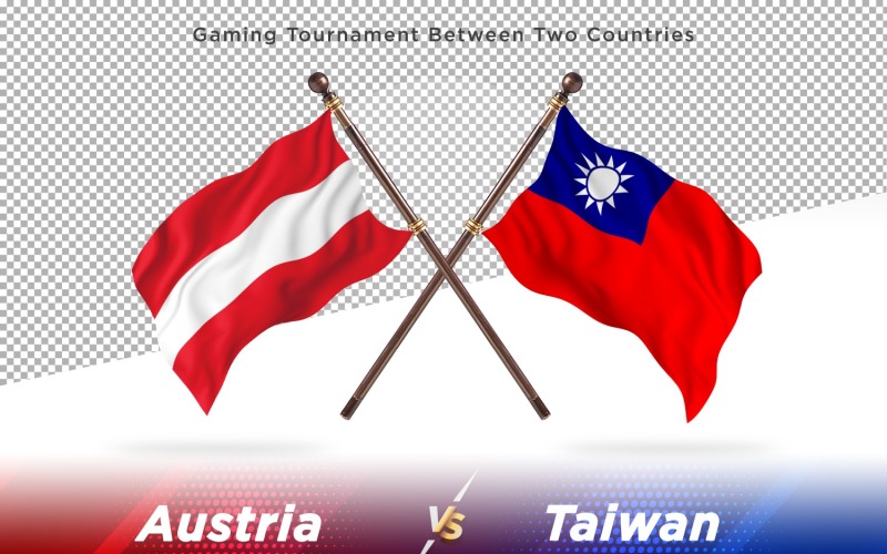 Österrike kontra Taiwan två flaggor