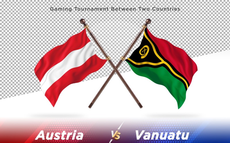 Österrike kontra Vanuatu två flaggor