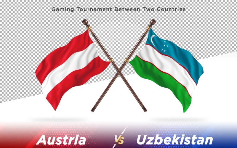 Rakousko versus Uzbekistán dvě vlajky