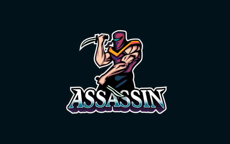 Attentäter-Killer-Maskottchen-Logo-Design