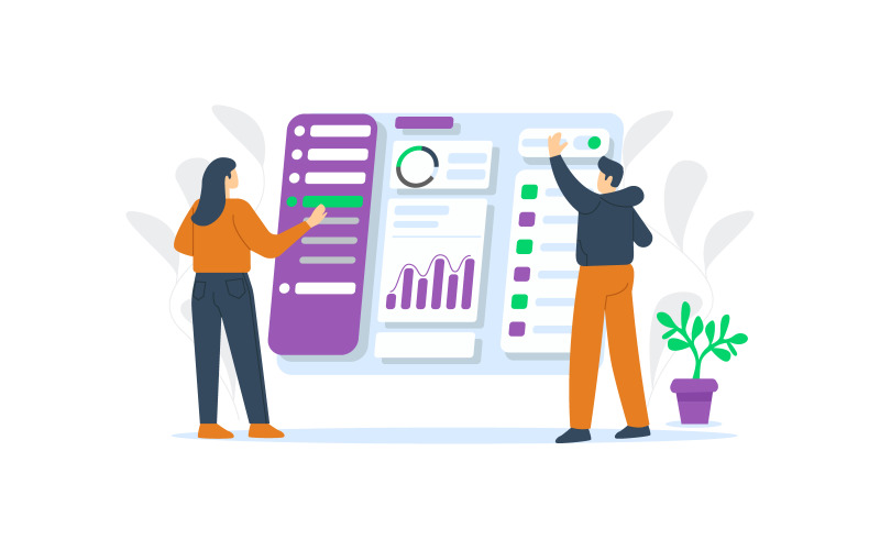 Dashboard Ontwerp Vector Illustratie Concept