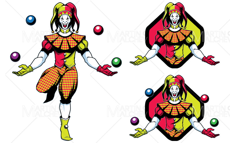 Illustrazione di vettore della mascotte di Joker Jester