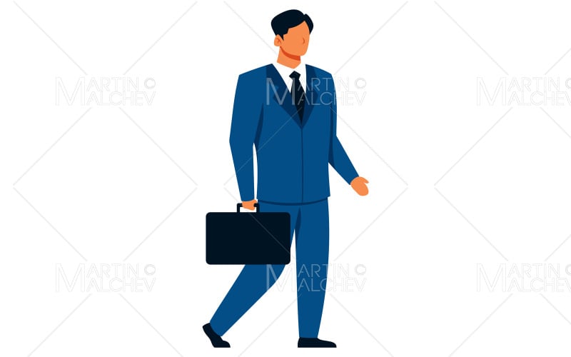 Ilustração vetorial empresário indo para algum lugar