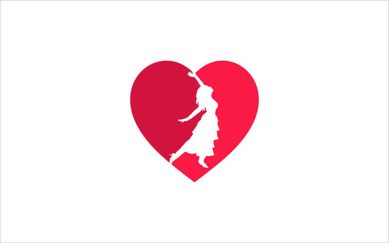 Amo ballare il modello di simbolo del logo vettoriale