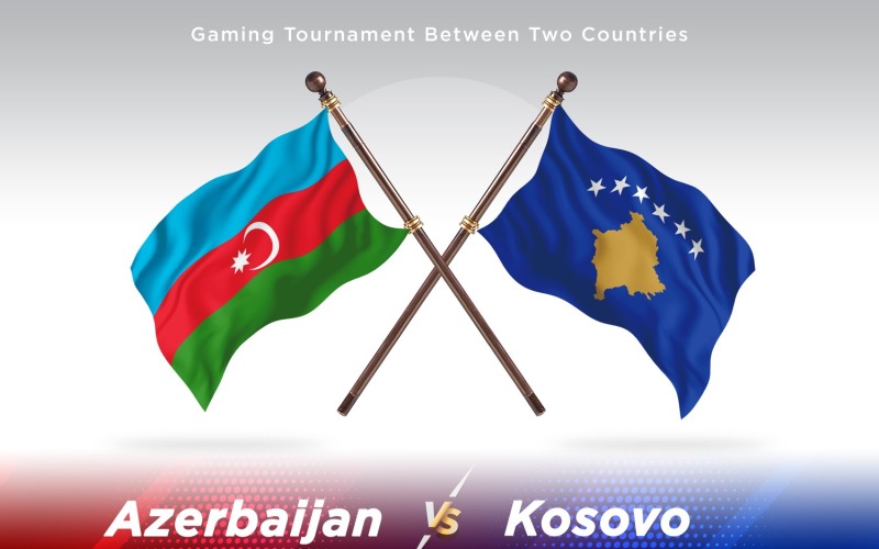 Aserbaidschan gegen Kosovo Two Flags