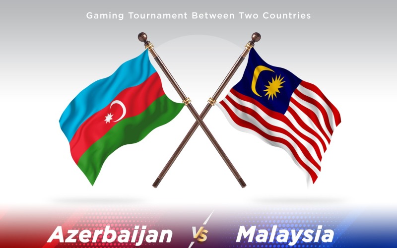 Aserbaidschan gegen Malaysia Two Flags