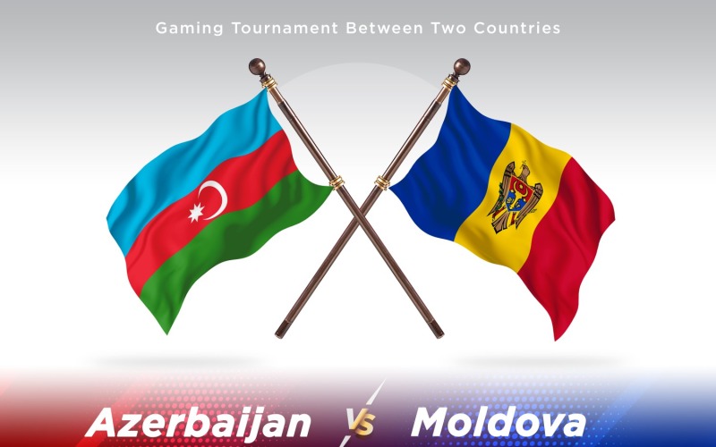 Aserbaidschan gegen Moldawien Two Flags