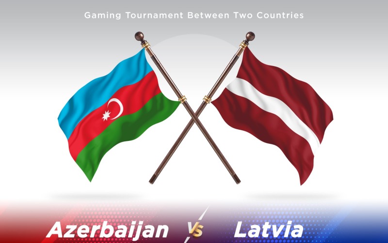 Azerbaigian contro Lettonia Two Flags