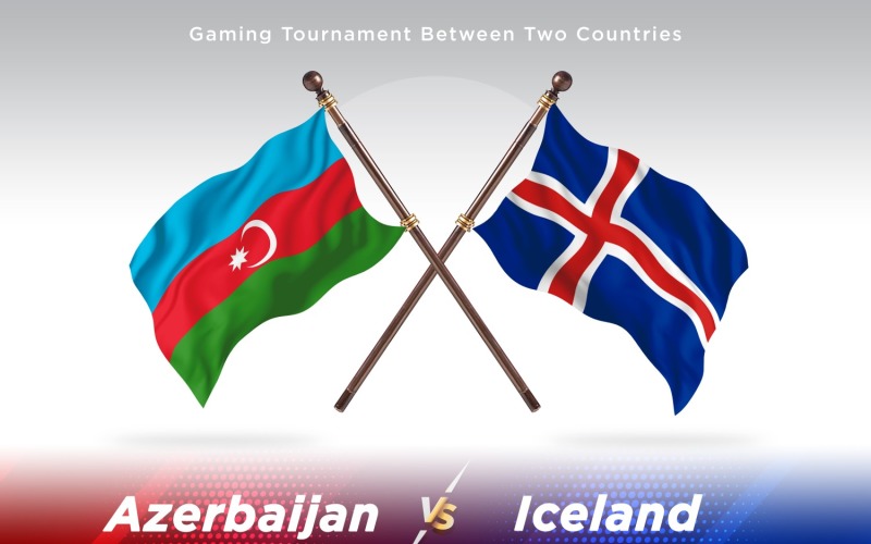 Azerbaijan versus Iceland Two Flags