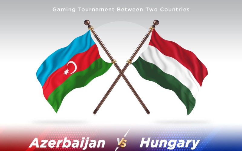 Azerbaijão contra Hungria Two Flags