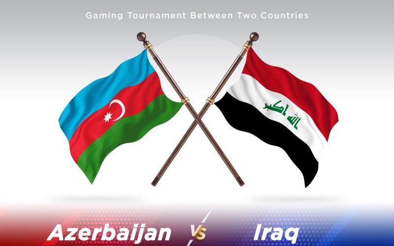 Azerbaiyán contra dos banderas de Irak