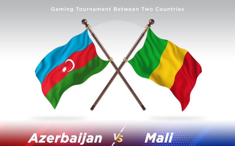 Azerbaiyán contra dos banderas de Malí