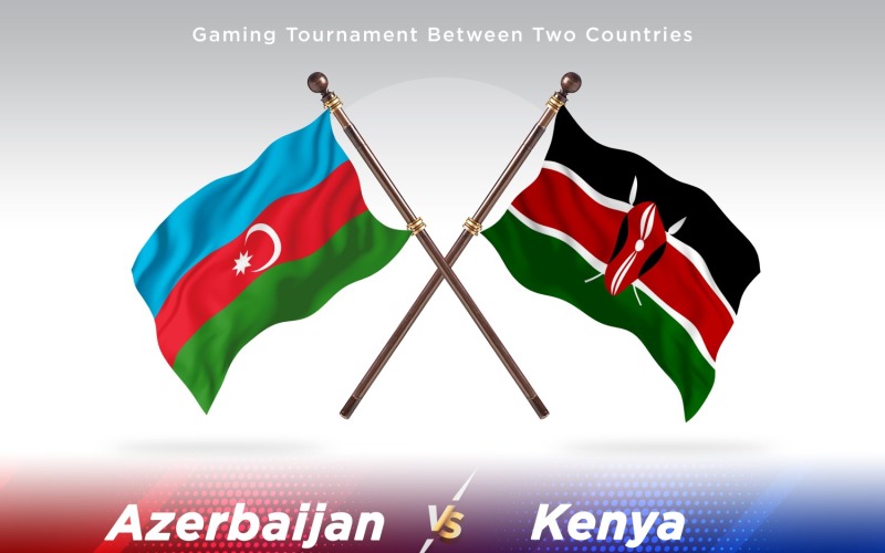 Azerbajdzjan kontra Kenya två flaggor