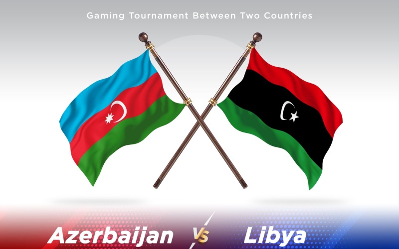 Azerbajdzjan kontra Libyen två flaggor
