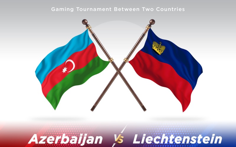 Azerbajdzjan kontra Liechtenstein två flaggor