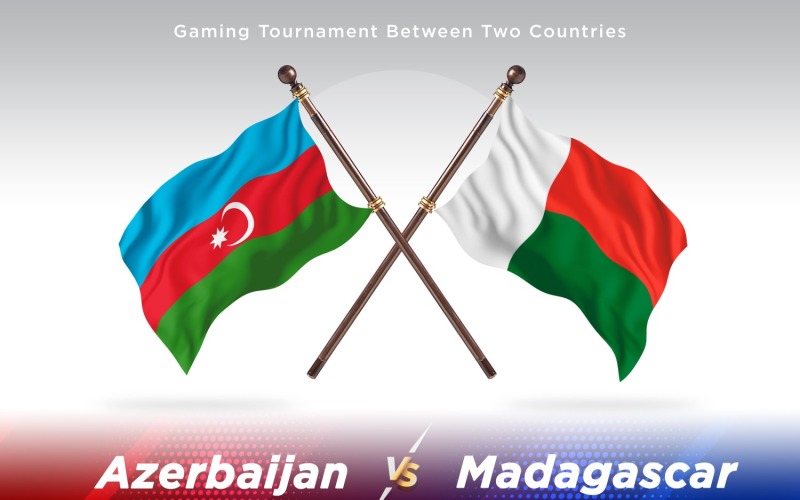 Azerbajdzjan kontra Madagaskar två flaggor