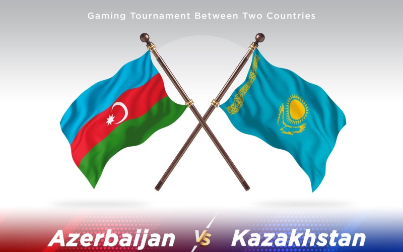Azerbeidzjan versus Kazachstan Two Flags