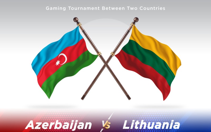 Azerbeidzjan versus Litouwen Two Flags