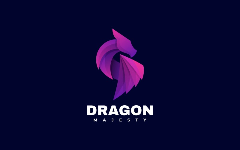 Dragon Gradient Color Logo Style