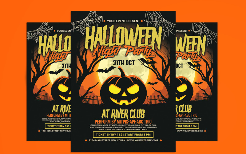 Halloween Party Flyer Template #198441 - TemplateMonster