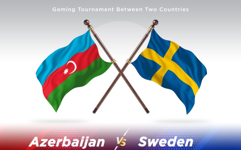 Azerbaiyán contra Suecia dos banderas