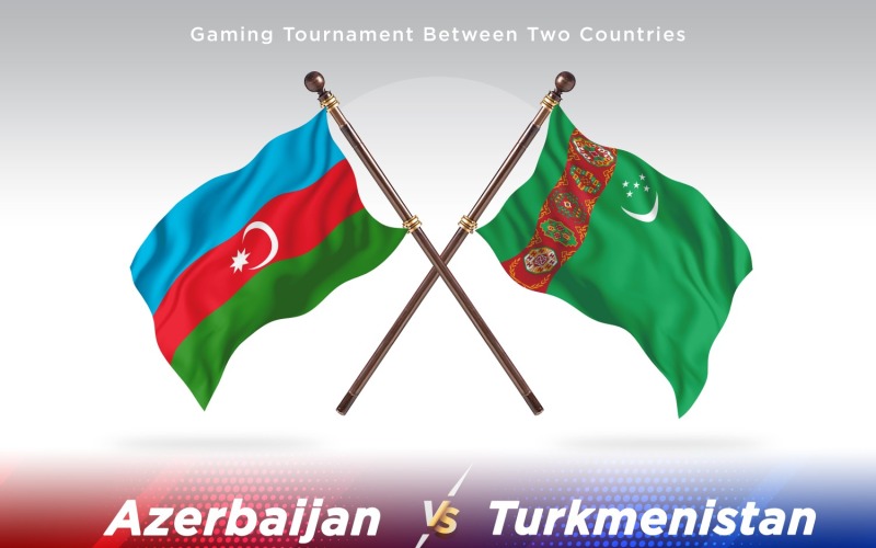Azerbaiyán contra Turkmenistán dos banderas