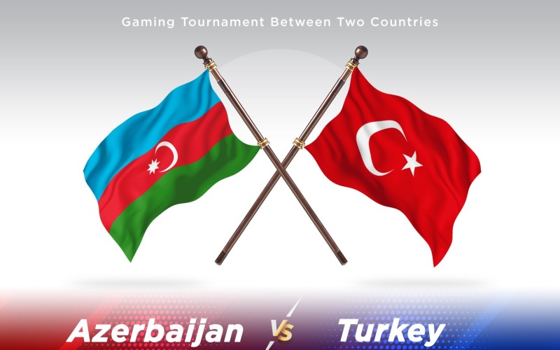 Azerbajdzjan kontra kalkon Två flaggor