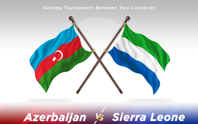 Azerbajdzjan kontra Sierra Leone två flaggor