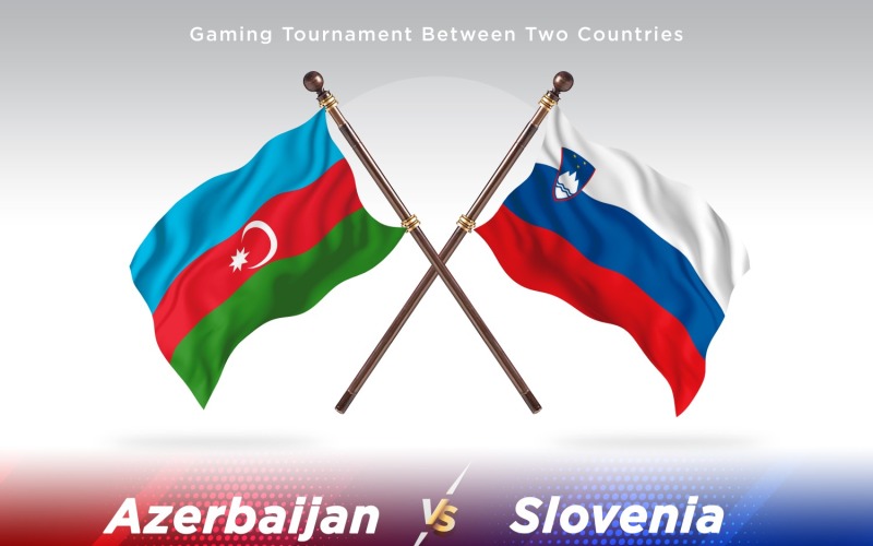 Azerbajdzjan kontra Slovenien Två flaggor