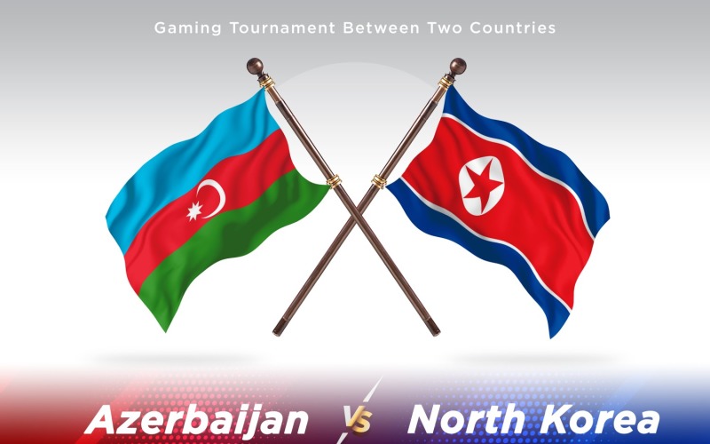 Azerbajdzsán kontra észak -koreai két zászló