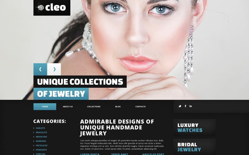 Free Jewelry Responsive WordPress Website Template