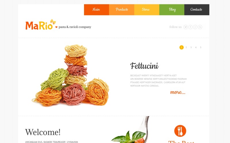 Gratis italiensk restaurang WordPress-webbplatslayout och mall