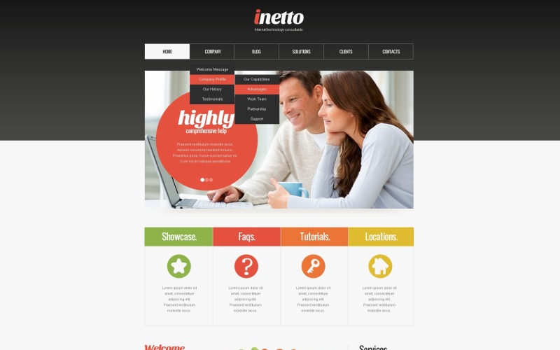 Layout e modelo de site WordPress para Internet grátis