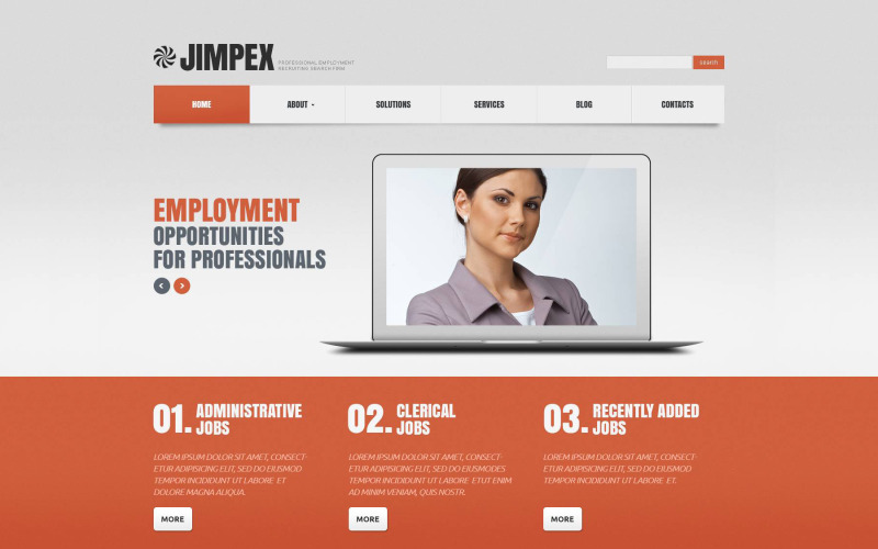 Бесплатная Jimpex - тема WordPress и шаблон сайта для рекрутинговой фирмы