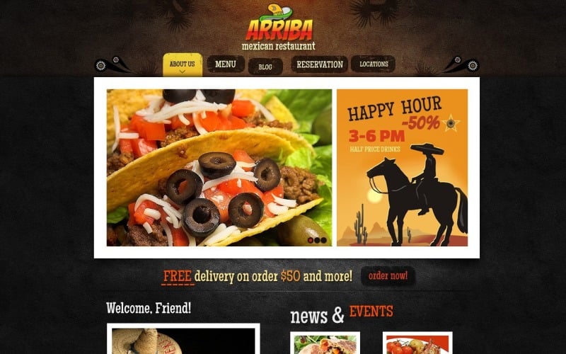 Бесплатная тема WordPress для мексиканского ресторана