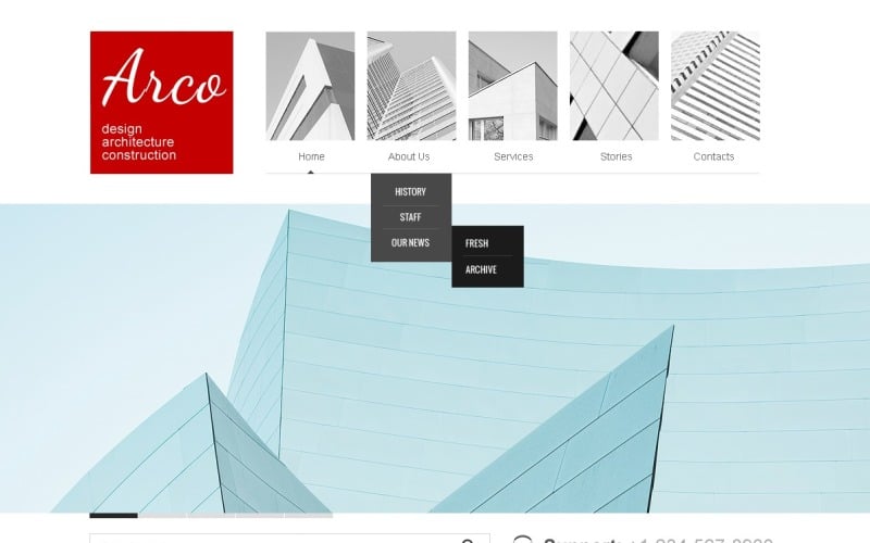 Бесплатный макет WordPress для современной архитектуры