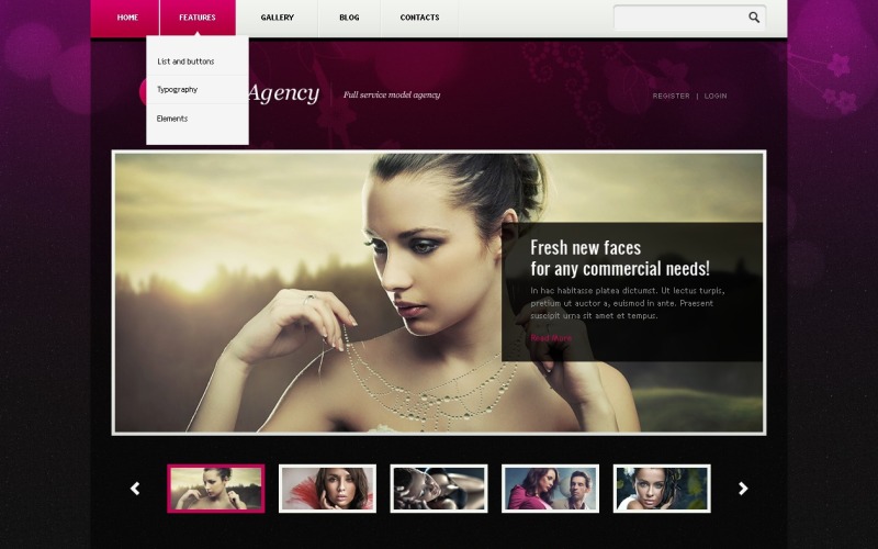 Darmowy projekt WordPress dla agencji modelek