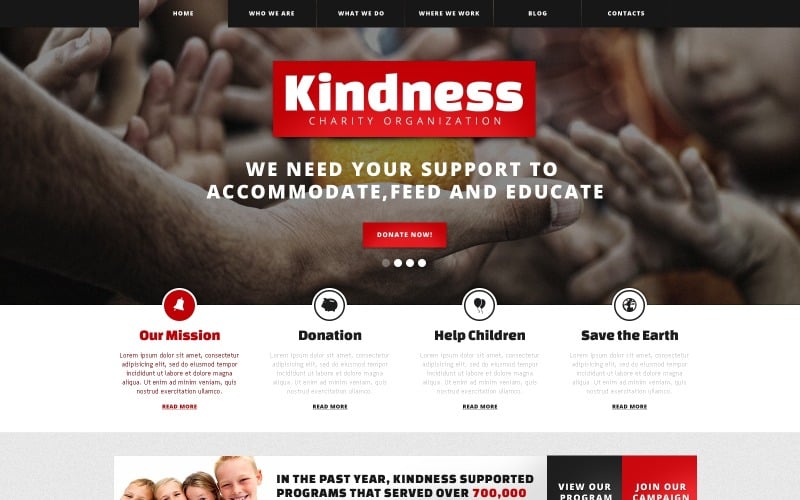 Free Kind Children Charity WordPress Theme & Website Template