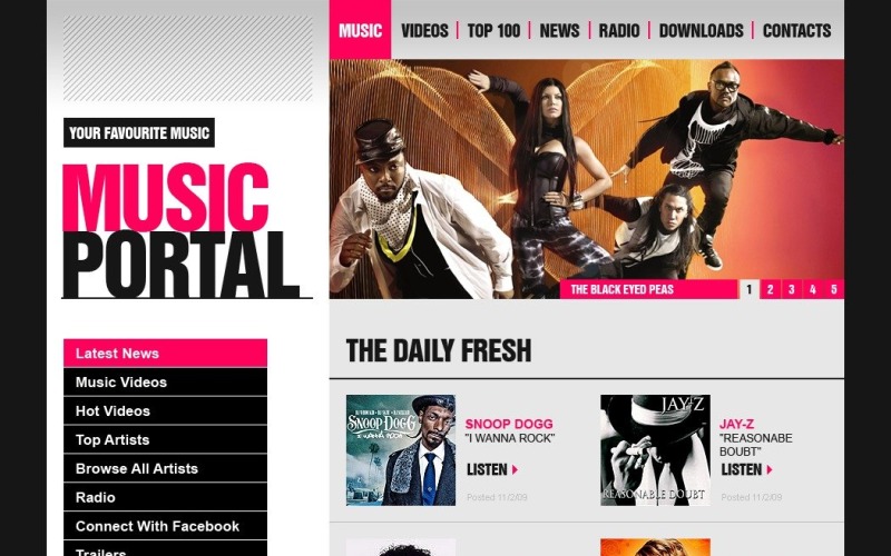 Kostenloses Musikportal WordPress-Design