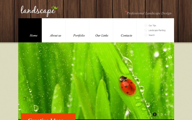Modelo de site WordPress gratuito para design de paisagem