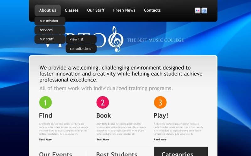 Müzik Okulları için Ücretsiz WordPress Teması