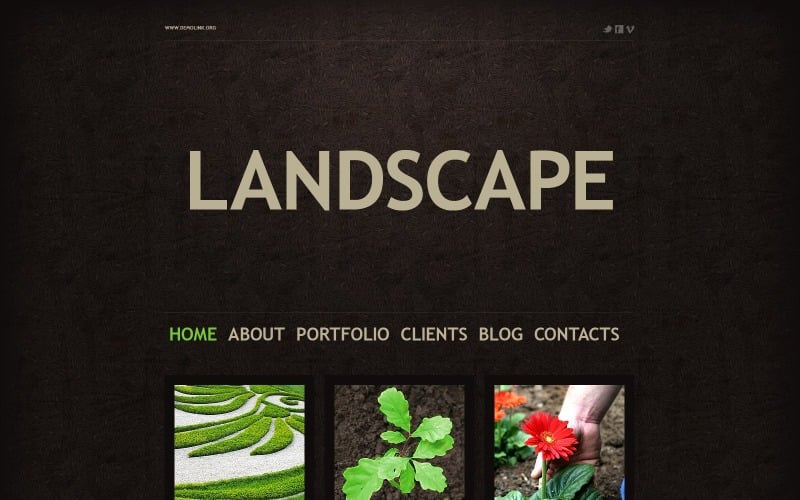 Plantilla de sitio web y tema de WordPress de diseño de paisaje gratuito