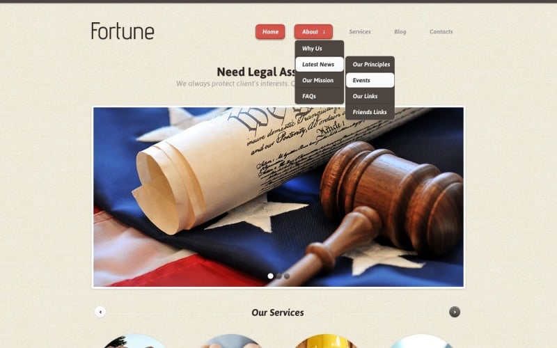 Plantilla de sitio web y tema de WordPress de práctica legal gratuita