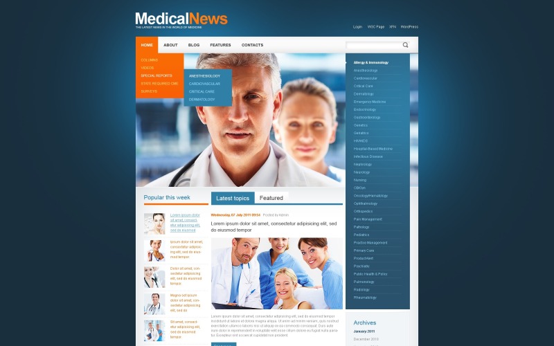 Thème WordPress gratuit pour établissement médical