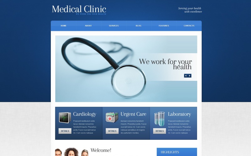 Zdarma rozložení WordPress pro lékařské instituce