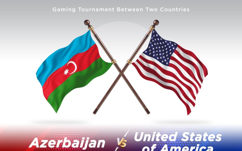 Azerbaijão contra estados unidos da América Two Flags